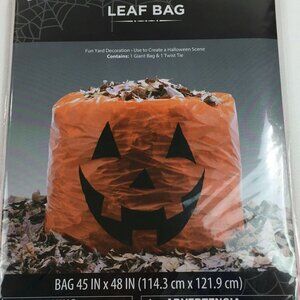 Halloween Pumpkin Set 2 Leaf Trash Bags 45X48 Orange Yard Decor Jack-O-Lantern